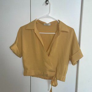 Babaton Cropped Tie Blouse